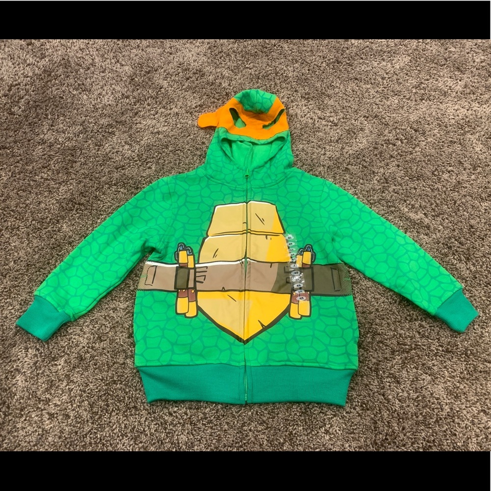 NWT - NINJA TURTLE ZIP UP MASK HOODIE - BOY 4/5 XS